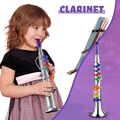 image for Amylove Set of 2 Toy Trumpet and Clarinet for Kids Toddlers Plastic In