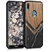 Produktbild kwmobile Schutzhülle kompatibel mit Huawei Y6 (2019) - TPU Bumper - Holz Glory Marmor Schwarz Weiß Dunkelbraun