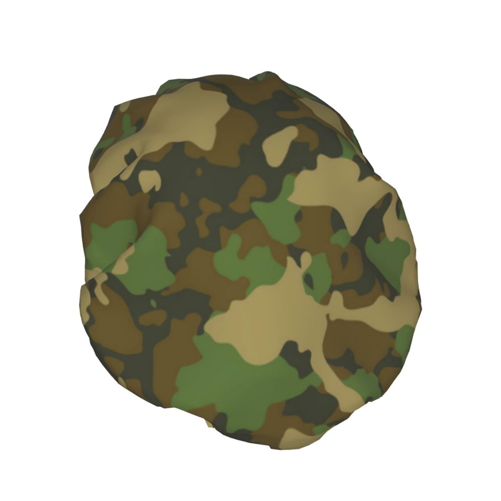 Errtavt Camouflage Green Camo Shower Caps For Women Double Layers Waterproof Hair Cap Funny Reusable Bath Hat
