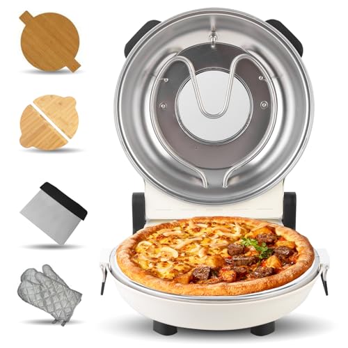 KLAIF Pizza Oven -12 Inch Countertop Electric Pizza Maker, Non-Stick Black Pizza Oven for Homemade, Fast Cooking with Adjustable Temp, Perfect for Crust, Frozen Pizza