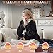 Richtry Electric Blanket Wearable with Foot Pockets & Sleeves, Electric Heated Snuggle Blanket, Flannel & Sherpa Heating Throw with 10 Heat Settings, 1-12 Hours Auto Shut-Off, 50