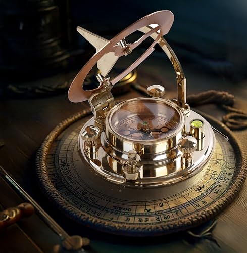 Brújula de latón con estuche de cuero miniatura 6