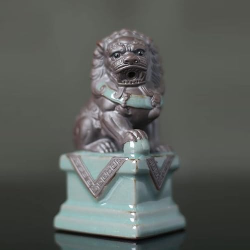 Miniatura 7 de CHUNCIN - Feng Shui Riqueza Prosperidad Par de Beijing Fu Foo Perros Estatuas de Prosperidad Figura Feng Shui Decoración de inauguración de la casa