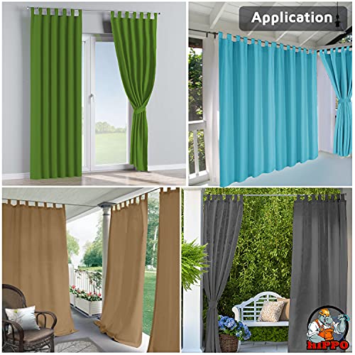 Image of HIPPO Polyester Waterproof Rain Protection Curtains for Outdoor Balcony UV & Sun Protection Curtain (4.5FTX9FT, WR-Azure, Pack of 2)