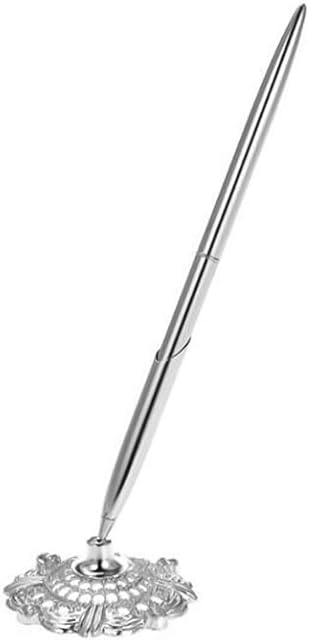 Napacoh Wedding Pen Set Reception Guest Pen Accessories with Base Stand Silver