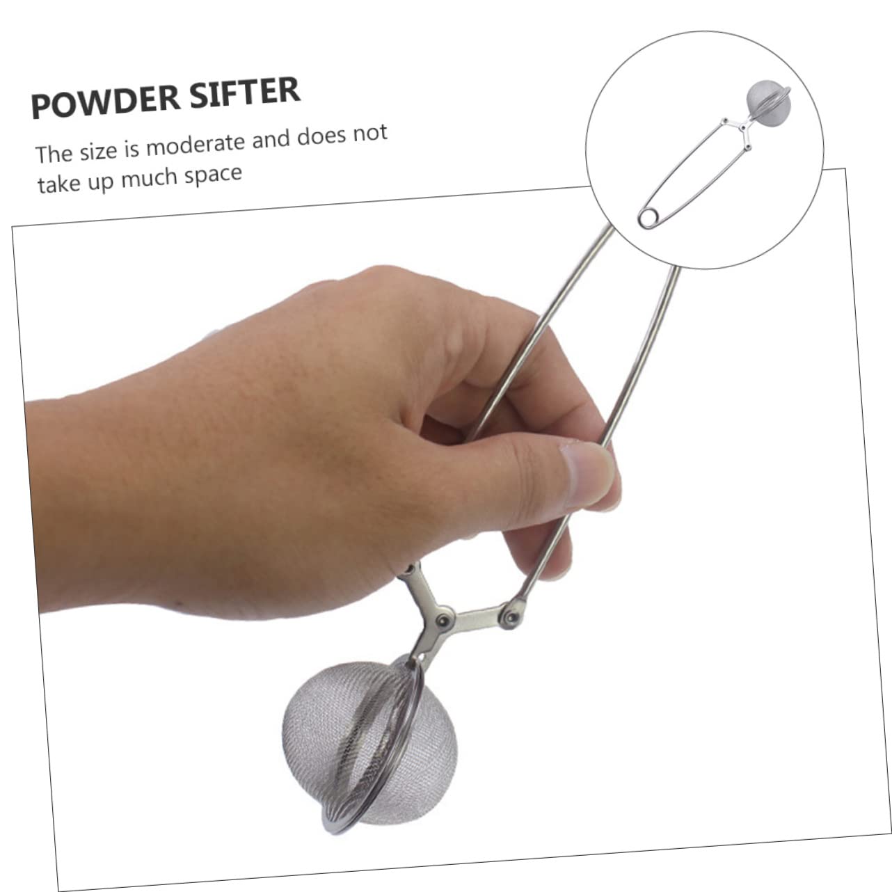 LALADEFIEE 2pcs High-grade Stainless Steel Powder Sifter Manual Flour Sieve for Home Kitchen Baking Space-saving Design with Hanging