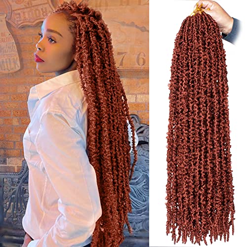 ZRQ 6 Packs Butterfly Locs Crochet Braids 30 Inch Ginger
