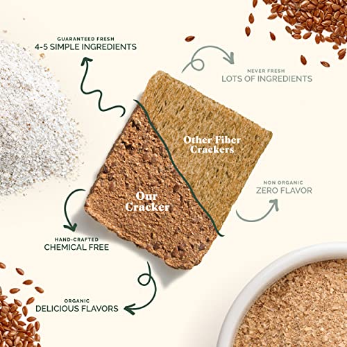 Let's Be Bessties! Organic High-Fiber Crackers Non-Gmo Crispbread | The Besst Crackers For Fitting Fiber Into Vegan, Paleo & Low-Carb Diets | Everything Bagel, 60 Crackers #TOP3
