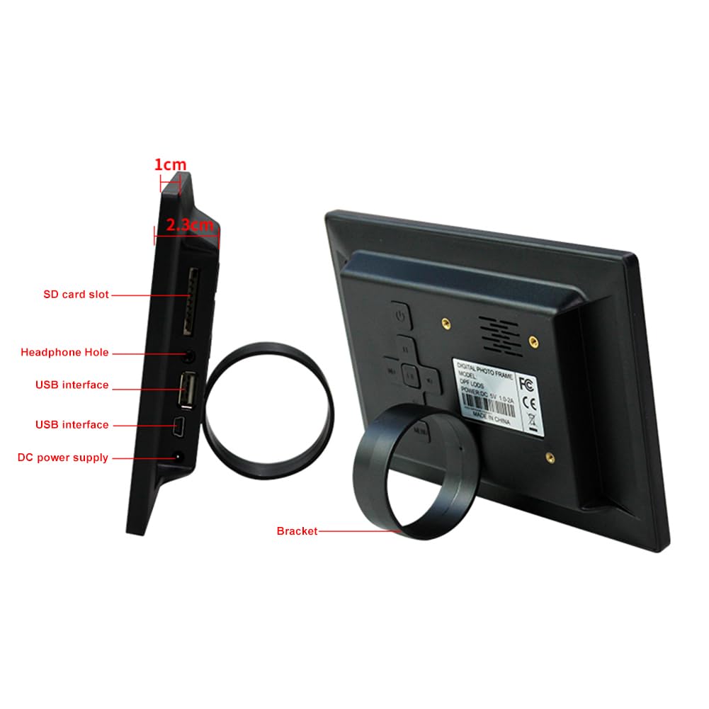 de Fotos Digital HD de 7 Pulgadas 800x480 LED Álbum de Fotos Electrónico Inteligente de Fotos LCD con Control Remoto-Enchufe Europeo B