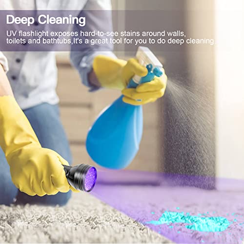 Escolite Uv Flashlight Black Light 51 Led 395 Nm Ultraviolet Blacklight Flashlite For Pet Urine Detection,Dry Stains,Bed Bug,Scorpion,Dog/Cat Urine Light Detector Matching With Pet Odor Eliminator #TOP2