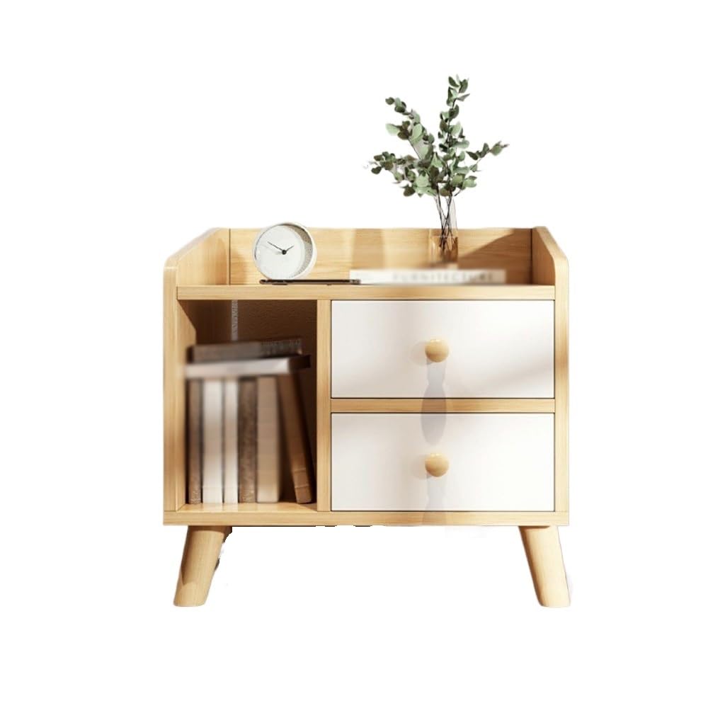 BHGFYXBS Side Tables Bedroom Simple Modern Bedside Table, Small Household Storage Cabinet, Double Drawer Storage Cabinet, Bedroom Bedside Storage Rack Bedside Tables
