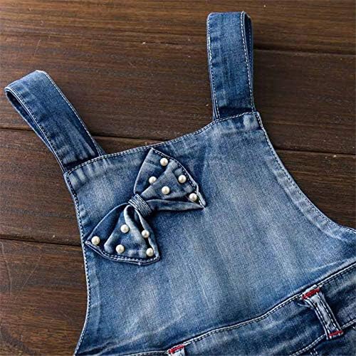 Yao Summer Little Girls Cotton Denim Bib Braces Rompers - Image 4