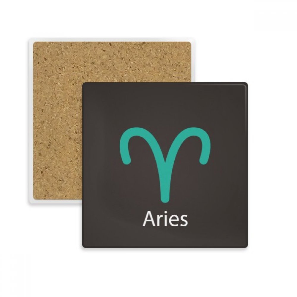 Coaster pierre absorbante anti-trace dessous de verre carré Constellation du Bélier Mars Avril