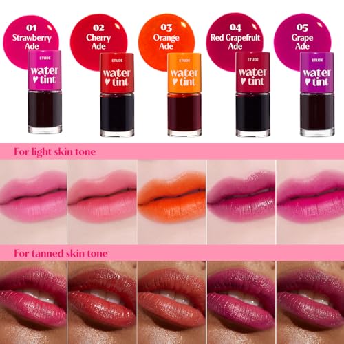Image of ETUDE Dear Darling Water Tint - Pomegranate Ade | Korean Lip Stain & Lip Tint for Hydrated Pink Lips, Smudge-Proof Long-Lasting Lip & Cheek Makeup | K-Beauty Gift, Stocking Stuffers