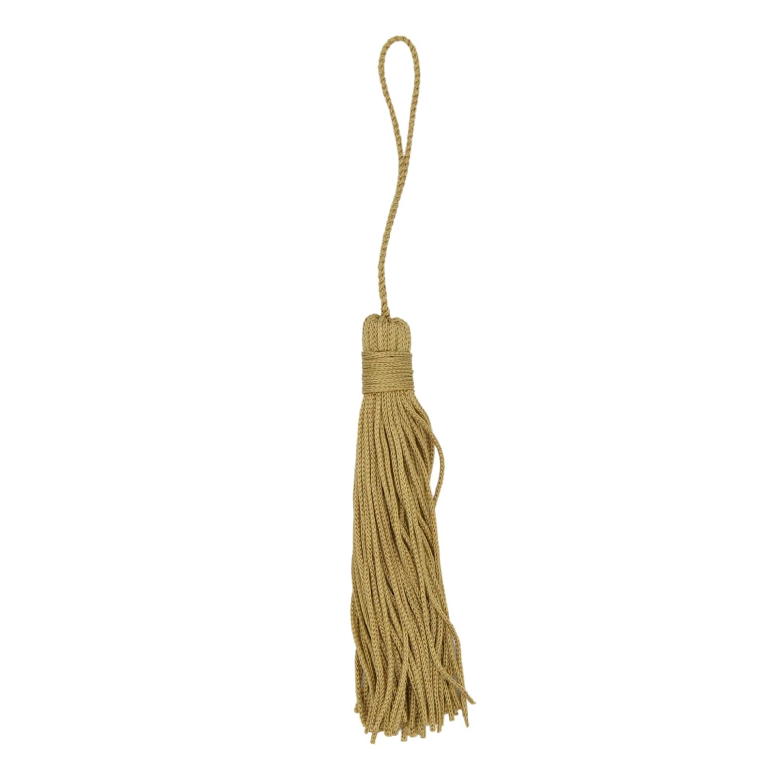 celloexpress Key Tassels 100mm/10cm - Curtains, Bookmarks, Gifting, Crafts (Antique Gold 6107, Pack of 4)