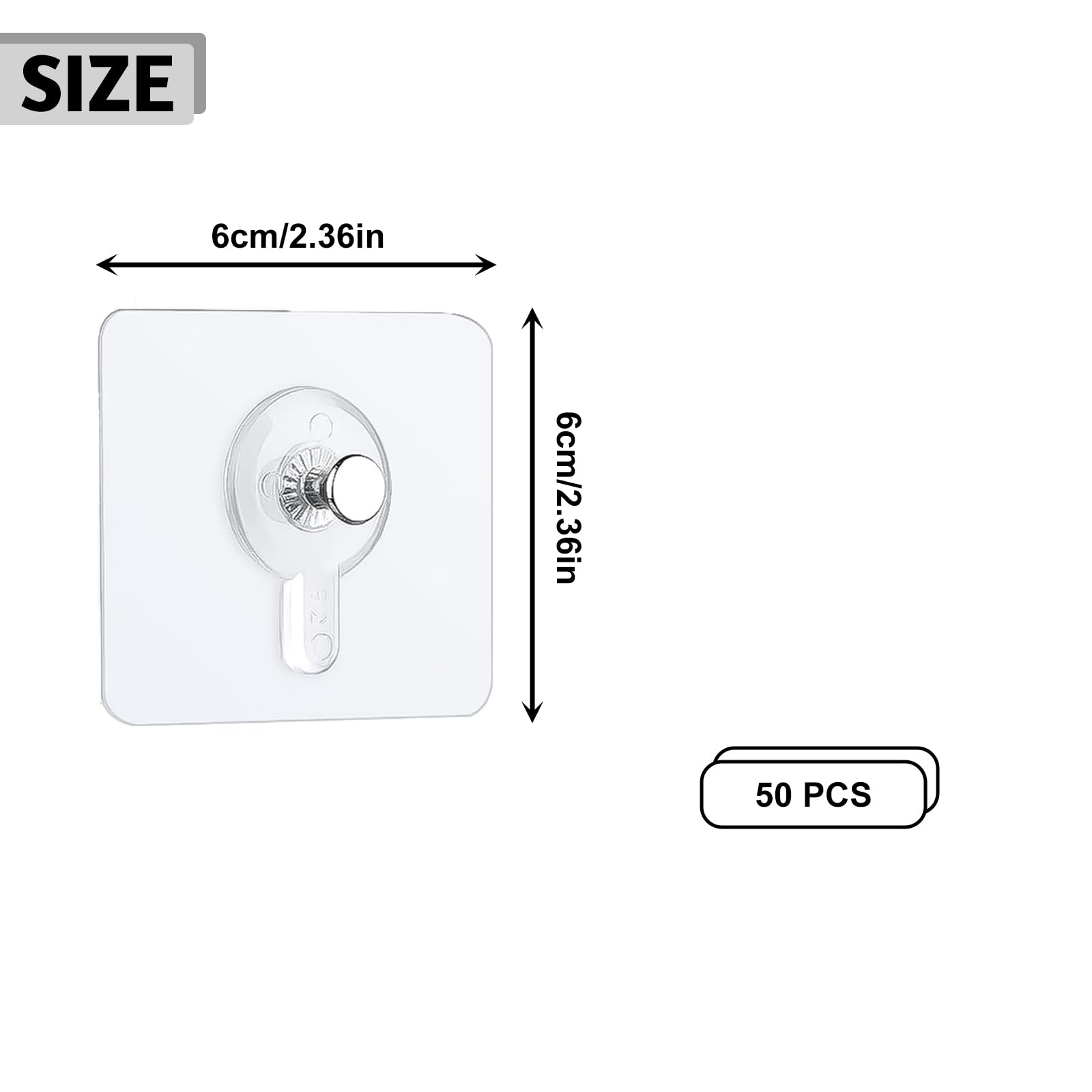 Lot De 50 Crochets Autocollants Pour Photos, Transparents