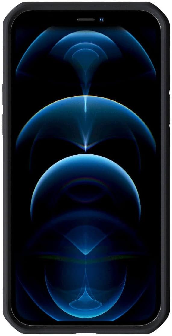 ITSKINS Spectrum Solid Protective Phone Case Compatible with iPhone 12/12 Pro, Slim Hybrid Case, Anti-Slip, Heavy Duty Shockproof Cover, Military Phone Case - Plain Black