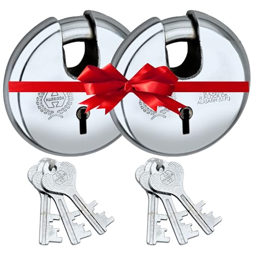 Image of Harrison Padlocks 0318 Free /Round Shutter Padlock 90Mm Jama - 0022 with 6 Common Keys /Padlock, Padlocks, Locks for Home, Locks for Main Door