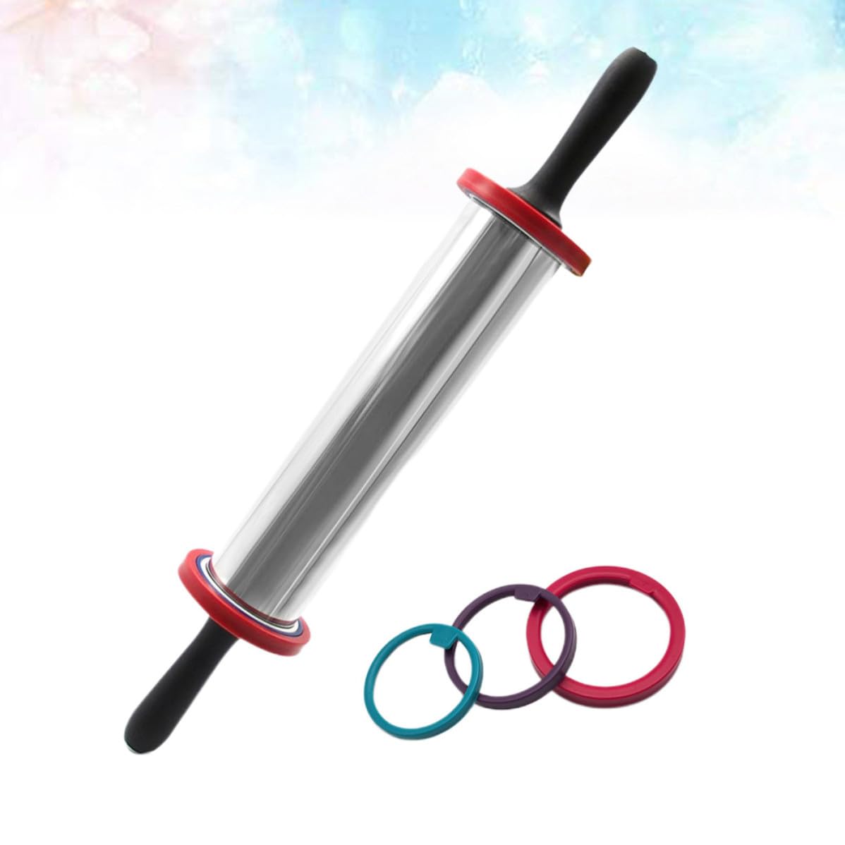 HEALLILY Rodillo Ajustables de Anillos con Acero Inoxidable Pulgadas de 11 de Grosor Antiadherente, Adecuado para Amasar Masa y Fondant Cocina