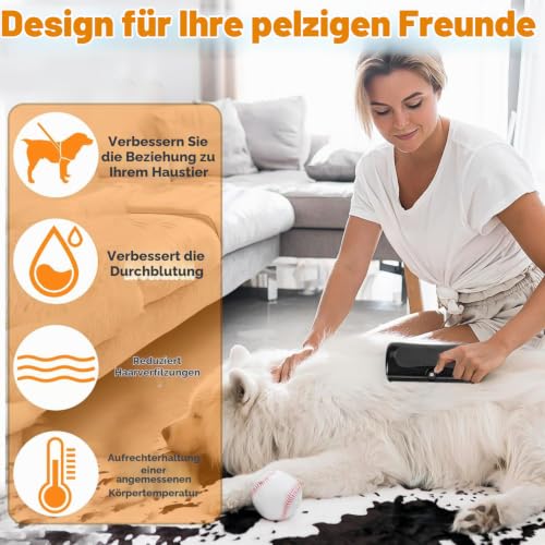 Fellwunder Bürste Hund, Hundebürste für Hunde und Katzen, Groomify Pet Care Bürste, Haustiere Tails Deshedding Brush, Unterfellbürste Hunde, Haustier-Enthaarungskamm