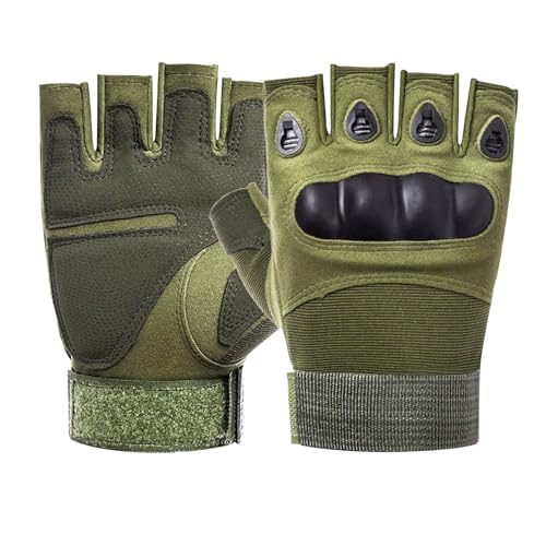 Galenecx Guantes Tacticos, Guantes Tacticos Militar, Guante sin Dedos Antideslizantes, Guante Transpirables de Moto, para Deportes al Aire Libre Ciclismo Moto Senderismo Escalada Camping Caza