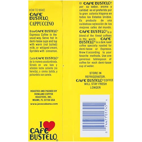 Image of Cafe Bustelo Ground Coffee, Dark Roast, 16-Ounce Brick (Pack of 12)