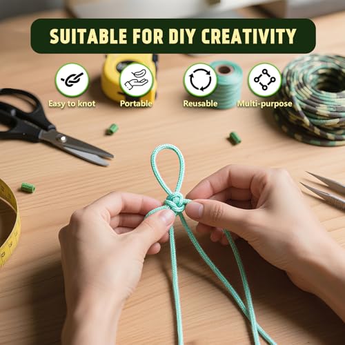 Cozary 10 Farben 19ft/6m Paracord 4mm, Paracord Set 7 Kern Strängen Nylonseil, Hält bis zu 250kg, Ideal für Outdoor Survival Camping Basteln Armband Hunde-Leine, Gesamtlänge 196ft