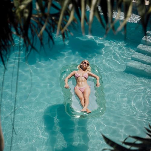 FUNBOY Giant Inflatable Luxury Clear Mint Blue Mesh Lounger Water Hammock Pool Float, Perfect for a Summer Pool Party Large by FUNBOY - Image 2