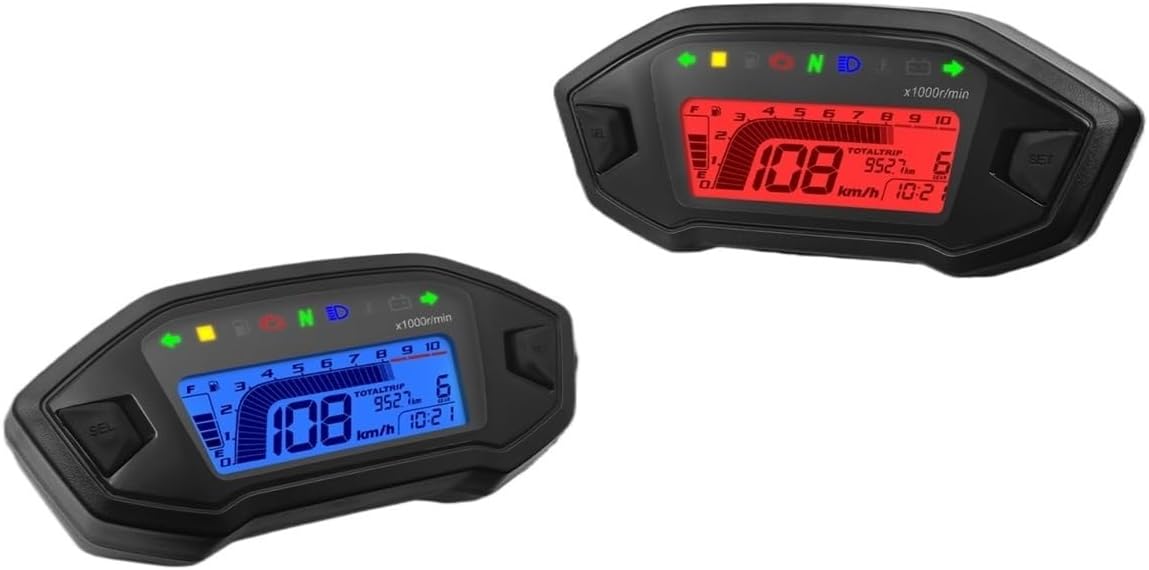 Motorcycle Speedometer Universal Motorcycle Adjustable Tachometer 10000RPM Odemeter Tachometer Tachometer Odometer Instrument Panel