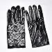 Guuisad Helisopus gants en cuir pour femmes en cuir courtes coutures en dentelle de dentelle, gants de jeu, bar sauter des gants CoolNew Full doigt gants de dentelle noire dames punk scène de stylo de