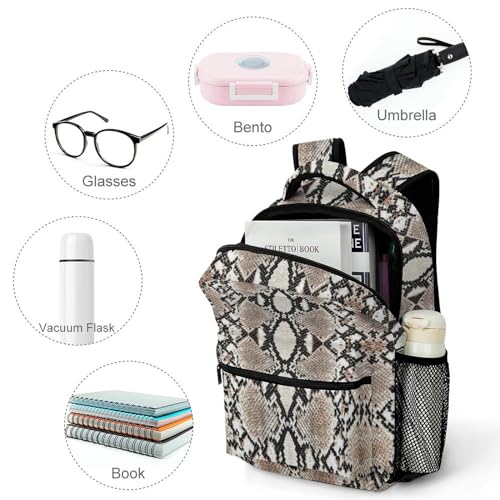 Snake Skin Pattern School Bookbag Cool Laptop Backpack College Daypack Travel Sports Bag3