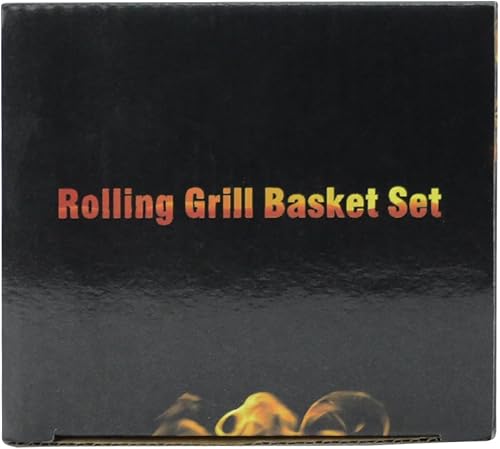 Miniatura 8 de Cesta de parrilla rodante, mango de madera extraíble, acero inoxidable 304, herramientas de parrilla de anidación, accesorios de barbacoa para