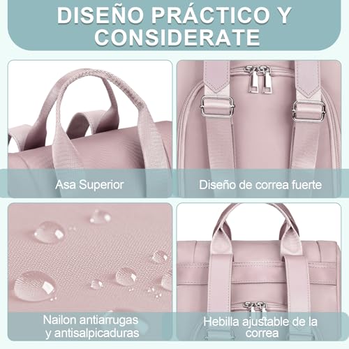 Miniatura 8 de Eshow Mochila Mujer Antirrobo, Bolso Casual Para Viaje Escuela Universidad Compras Y Trabajo