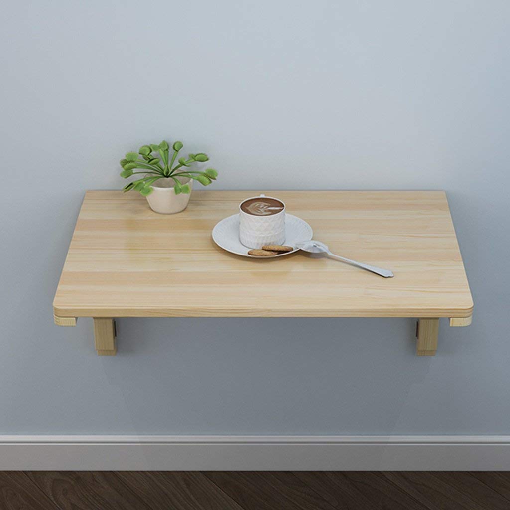 Table Murale Pliante En Bois Massif 70x40 Cm - Bureau, Table à Manger, Support D'ordinateur - Design Compact Et Stable - 5