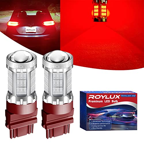 ROYLUX 3157 LED Bulb Red 3157 Brake Lights with Projector Super Bright 3056 3057 3156 4157 Turn Signal Tail Light Reverse Light Backup Light LED, Pack of 2