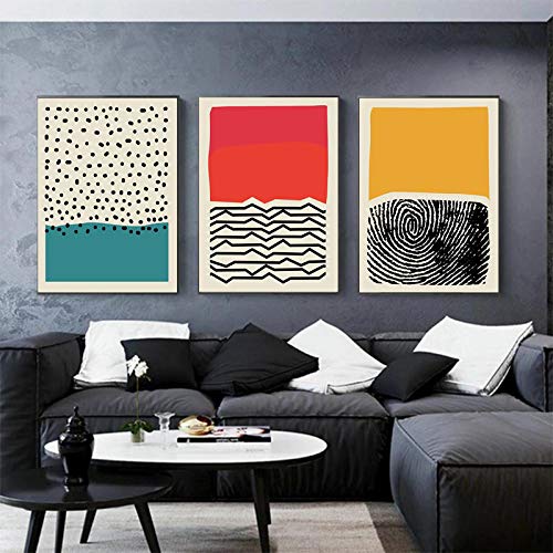 Peinture sur toile géométrique colorée 40x60cm pour salon modern