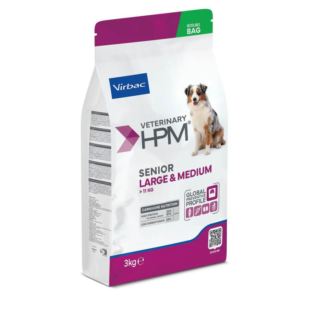 Veterinary HPM Senior Large & Medium Virbac croquettes chien 3 kg