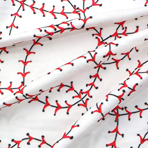 Premium Baseball Pattern Double Brushed Polyester Fabric - Soft, Stretchy Knit Fabric by the Yard for Creative Dress and Apparel Sewing 3 Premium Baseball Pattern Double Brushed Polyester Fabric - Soft, Stretchy Knit Fabric by the Yard for Creative Dress and Apparel Sewing - Image 2