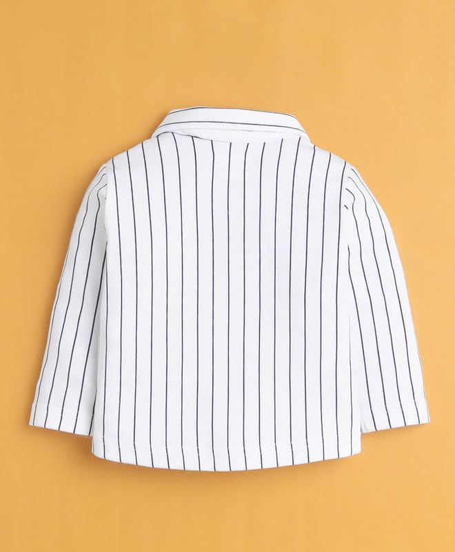 BUMZEE Conjunto formal de algodón para niños, ajuste regular, mangas completas, cuello y cuello