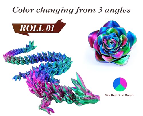 Image of LOVOON Silk PLA 3D Printing Filament Bundle 2KG, PLA Filament 1.75mm Shiny Tricolor Pack Fast Color Change 3D Printer Filament, Get 2 Spools of Silk Blue /Green /Red, 1KG X 2 Spools