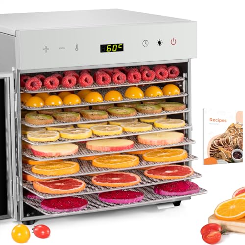 Kwasyo Essiccatore Alimentare Acciaio Inox, 8 Vassoi