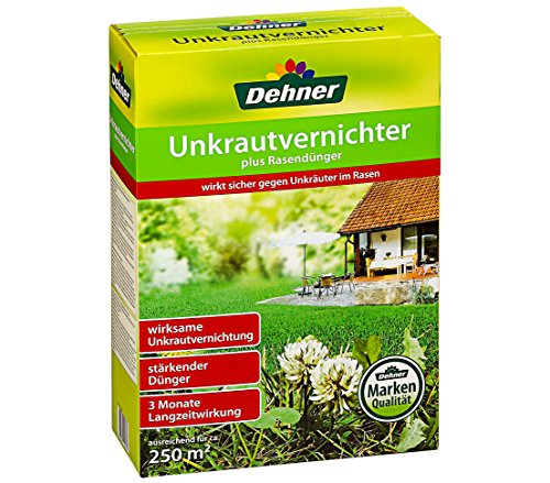 Preisvergleich Produktbild Dehner Unkrautvernichter plus Rasendünger / NPK-Dünger, Mischdünger, Unkrautvernichtung / Chlorarm / Kalium / sicher gegen Unkraut / Langzeitwirkung / 2 in 1 / Markenqualität / für ca. 250 qm