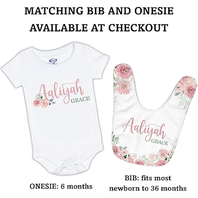 Arteaga Personalized Baby Blanket for Girls, Customized Floral Rose Blanket for Newborn, Super Soft Plush Fleece, 30''x40''