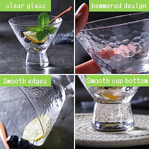 Ndswkr Stemless Martini Glasses Set Of 6, 8 Oz Glass Ice Cream Bowls, Crystal Dessert Cup For Sundae, Smoothie, Fruit, Yogurt, Snack, Cocktail, Margarita #TOP2
