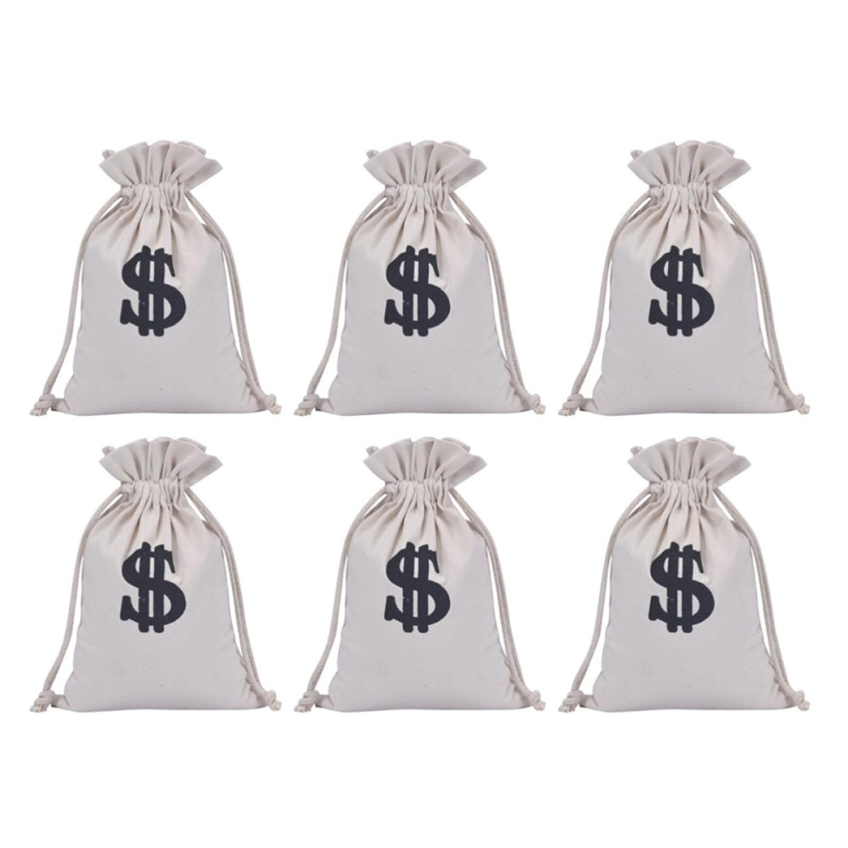 Pochettes à cordon en tissu blanc lot de 6 sachets créatifs Abaodam pour bijoux - 8