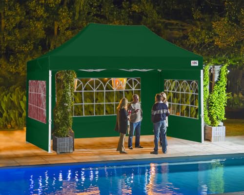 Image of ABCCANOPY Pop up Canopy Tent with Elegant Church Window 8x12,Forest Green