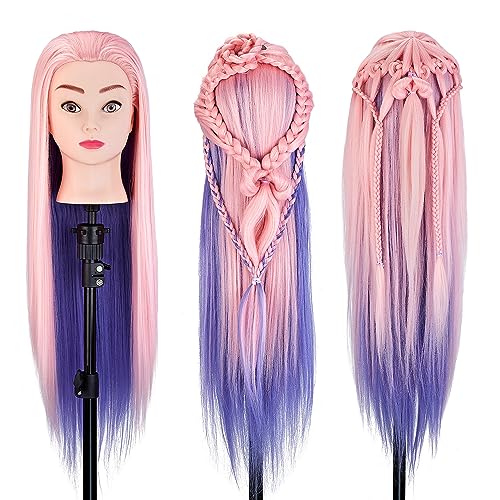 Cabeça de manequim com cabelo, cabeça de manequim de cosmetologia SZCY LLC 73,6 cm, cabeça de manequ