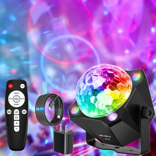 Image of Disco Ball Lamp with Sound Activated Strobe Light and Remote Control, Party Lights Kit for Home Karaoke, Club, Wedding Events