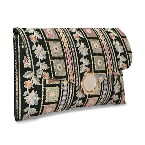 LONGING TO BUY Handcrafted Sling Bag Foldover Clutch For Women, Jaipuri Handicraft Sling Bag For Women