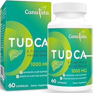 TUDCA Liver Support Supplements 1000mg – 60 Vegan Capsules,TUDCA Bile Salts with Milk Thistle Herbal Blend Formula for Liver Cleanse Detox & Repair